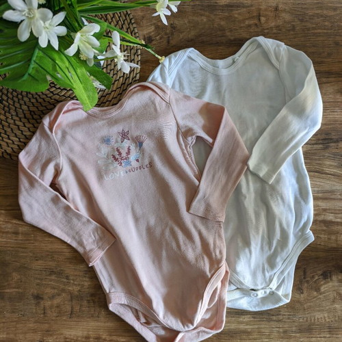 Long-sleeve bodysuits used, set of 2, 12-24 months, size 86-92 cm