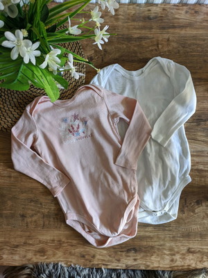 Long-sleeve bodysuits used, set of 2, 12-24 months, size 86-92 cm