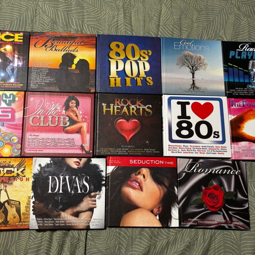 Collection of 14 CDs like new, 2000s decade with 80s, rock, dance hits
