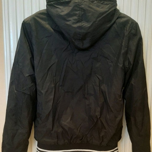 Camaro men's lightweight windbreaker jacket reversible like new, black/gray