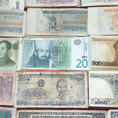 Used banknotes from various countries