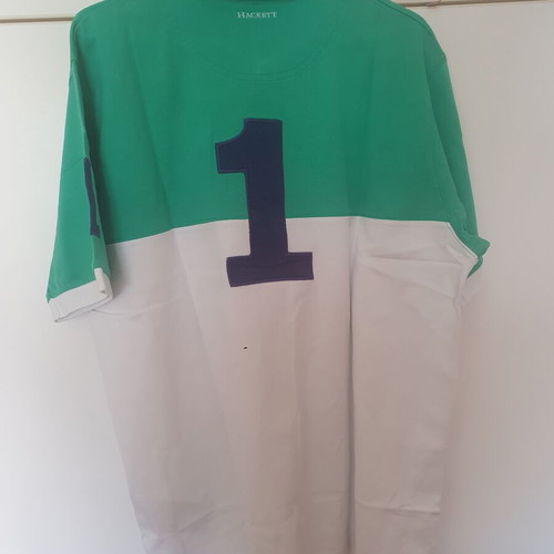 Hackett men's polo shirt like new, XL, white and green