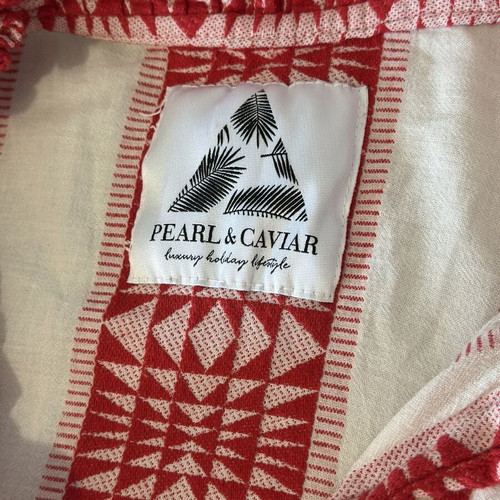 Pearl & Caviar Kaftan Dress Small New, Red Boho Resort Style
