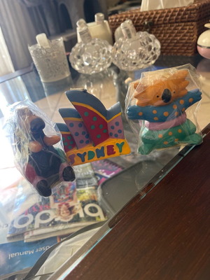 Candles new, set of 3 from Sydney Australia with Opera House, Kangaroo, Koala