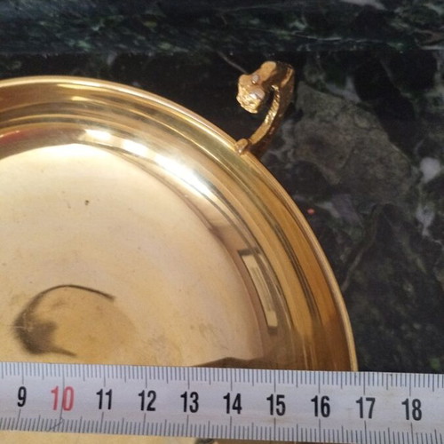 Vintage Decorative Bowl Plated 24K Gold Like New