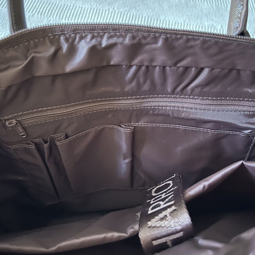 Harrods laptop bag brown vegan leather new