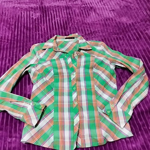 Plaid long-sleeve shirt new, size M, multicolored