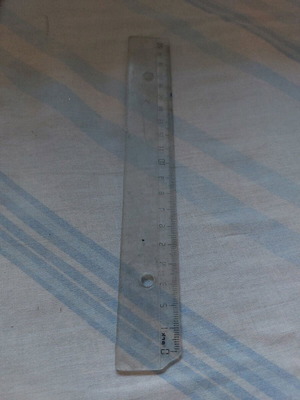 Plastic ruler used, 1 piece