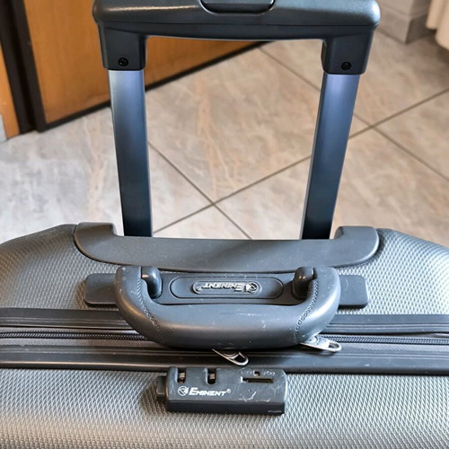 Hard suitcase gray used, dimensions 40x24x40cm, brand ENIMENT