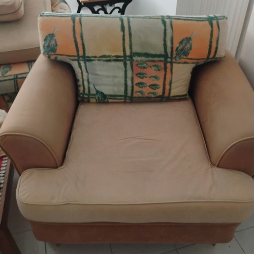 Living room sofas used, fabric set with removable covers