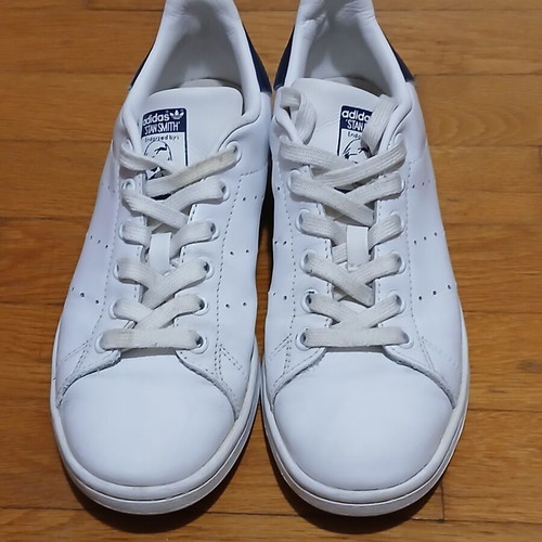 Adidas Original Stan Smith sneakers used, size 37 1/3, white and blue