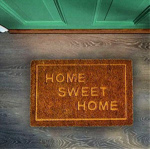 Πατάκι Εισόδου “Home Sweet Home” από Κοκοφοίνικα με Αντιολισθητικό Υπόστρωμα 40×60εκ. Sidirela
