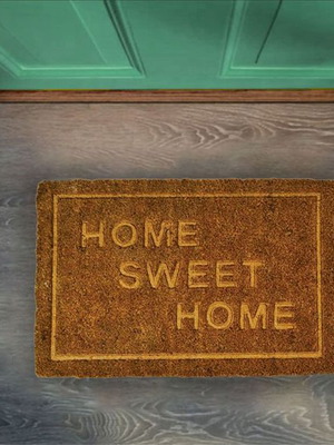 Πατάκι εισόδου Home Sweet Home από κοκοφοίνικα με αντιολισθητικό υπόστρωμα 40×60εκ.