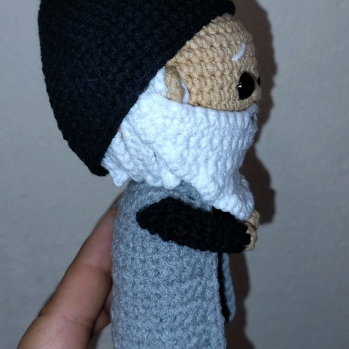 Knitted Saint Paisios figure with crochet, new