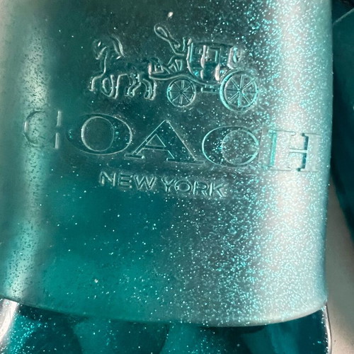 Coach Ulysses Jelly Translucent Aqua Slide Sandals New EU41