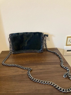 Italian Job crossbody bag made of genuine leather and pony skin like new, black
