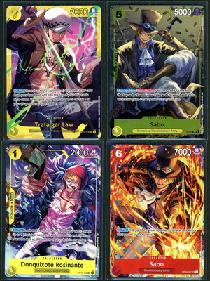 One Piece trading cards, SEC and Promo set of 7