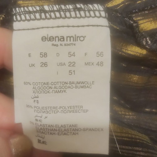 Elena Miro shirt like new, black and gold, special occasions