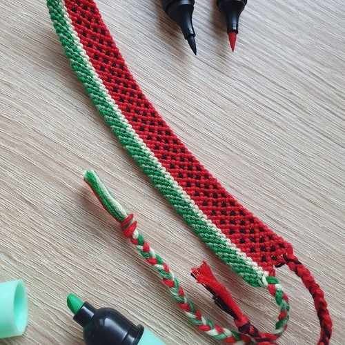 Macrame summer bracelet with watermelon design made to order