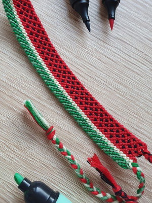 Macrame summer bracelet with watermelon design made to order