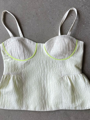 Bershka women's top new, size M, white and yellow