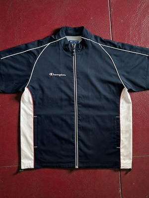 Vintage Champion Jaspo short-sleeve overshirt like new, blue