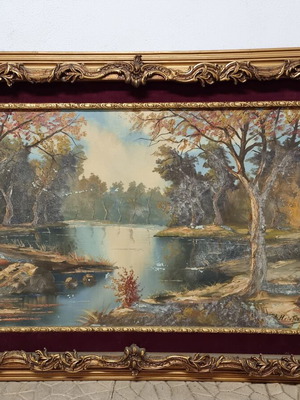 Painting by Dimitris Meintanis used with unique frame 59x100
