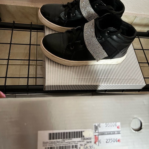 Black boots with rhinestones for girls like new, size 36