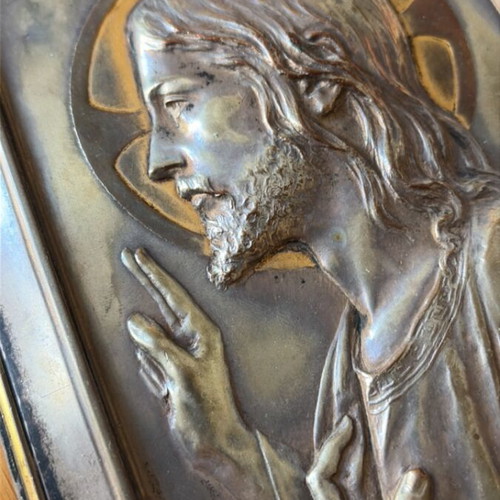 Art Deco Paris religious image used, silver copper bronze