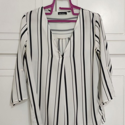 Tally Weijl striped shirt, black and white, size M