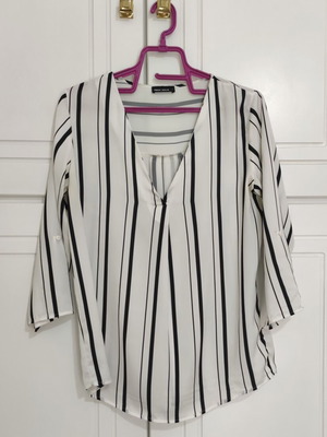 Tally Weijl striped shirt, black and white, size M