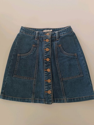 Τζιν μίνι φούστα Stradivarius σαν καινούργια, μέγεθος 34, μπλε