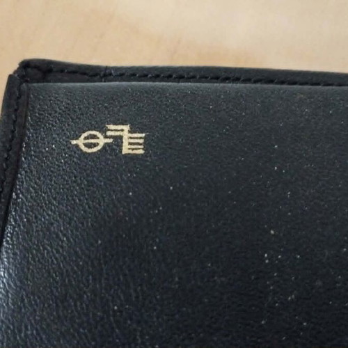 Opel leather wallet vintage collectible used, black