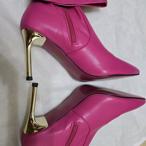 Boots tall new pink/fuchsia with gold heel size 38