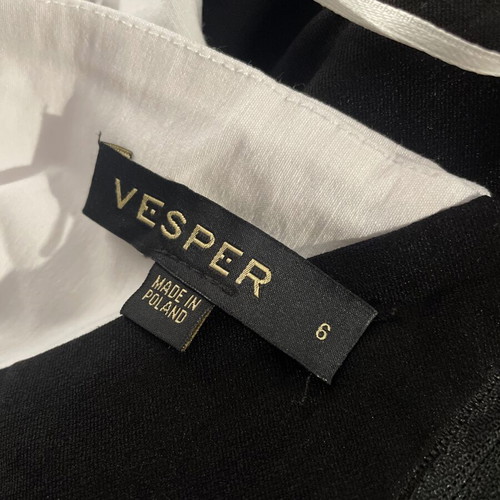 Cocktail dress Vesper midi one shoulder black and white like new size 6