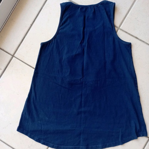 Desigual sleeveless blouse for girls 13-14 years like new, blue with sequins