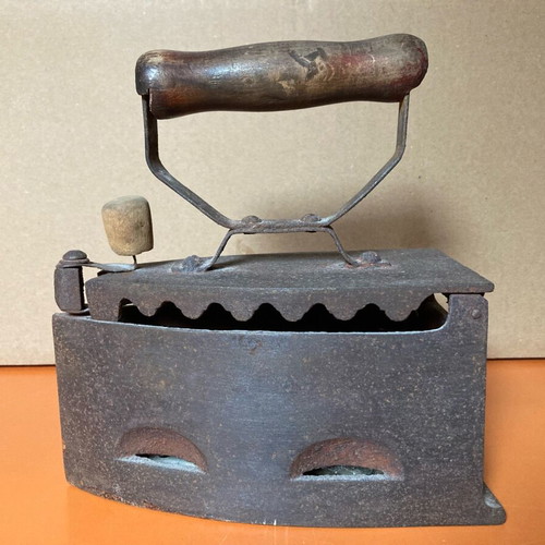 Antique charcoal iron used, collectible