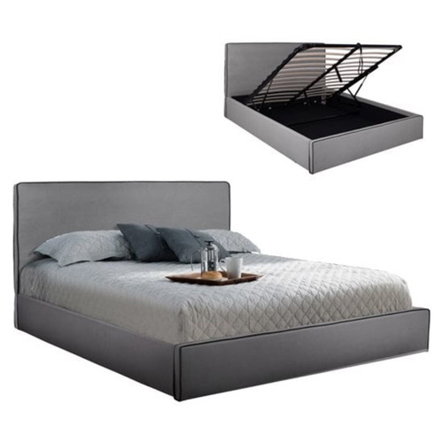 Double bed 160x200 with storage and washable fabric
