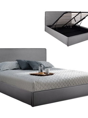 Double bed 160x200 with storage and washable fabric