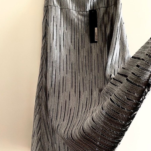 Lotus Eaters knitted silver metallic skirt new, size Small