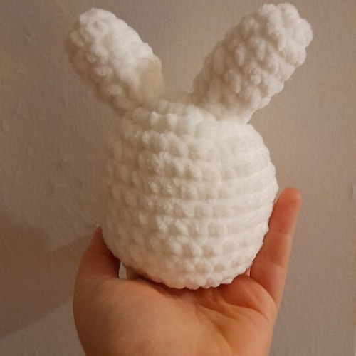 Knitted Bunny Handmade Plush Acrylic Velvet Yarn