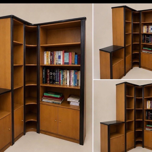 Bookcase corner unit with shelves, 1.85 m total