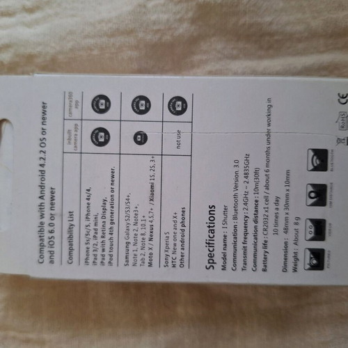 Bluetooth photo remote control black new