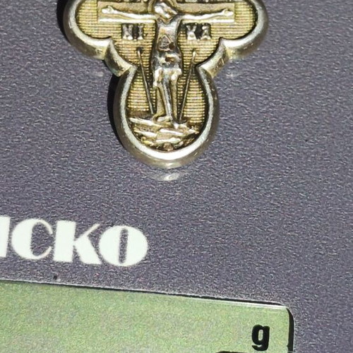 Silver double-sided cross with Saint Demetrios and Crucifix, like new