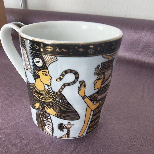 Fathy Mahmoud Egyptian Design Espresso Cup Set, 6 pcs with saucers and decorative mug