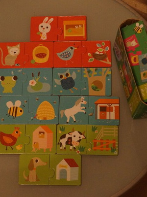 Djeco puzzle Animals in Their Nest used