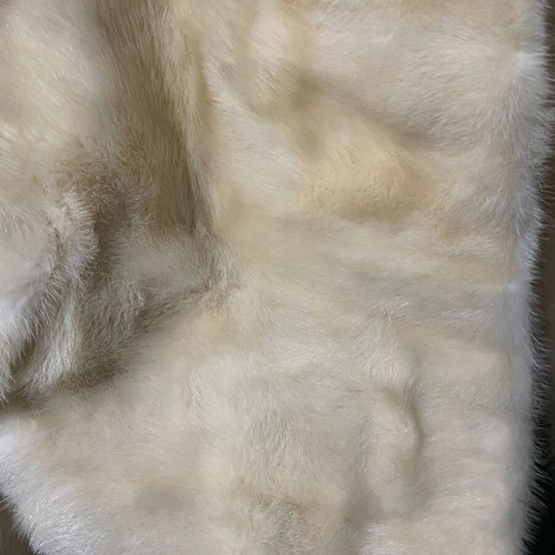 Vintage fur used with defects, beige, 3/4 sleeves