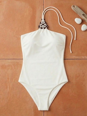 Sugarfree white one-piece swimsuit new, size Small