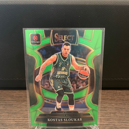 Kostas Sloukas 2025-26 Panini Select EuroLeague Neon Green card like new
