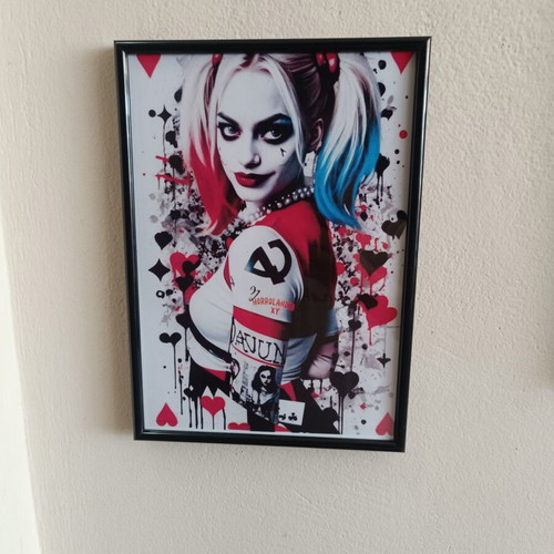 Harley Quinn decorative framed print like new
